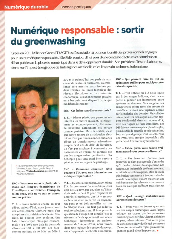 Numérique responsable interview de Tristan LABAUME